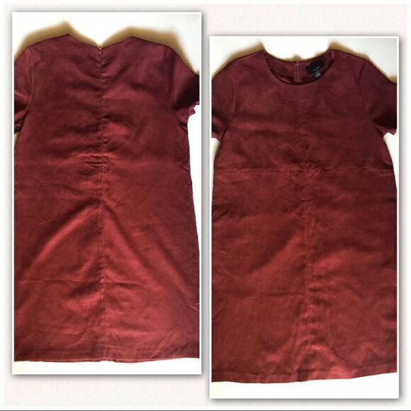 Lumiere’ Faux Suede Burgundy Dress - Picture 1 of 3